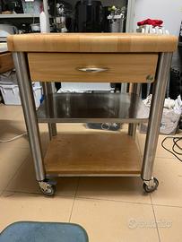 Carrello cucina o sala Legnoart acciaio e legno