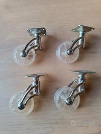 Ruote con supporto girevole e piastra di fissaggio