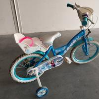 Bicicletta con la principessa Frozen misura 16