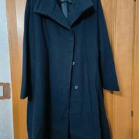 Cappotto lungo caldo nero da donna, taglia curvy