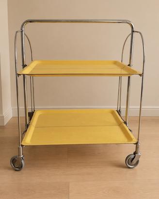 Carrello vintage pieghevole cromato anni '70