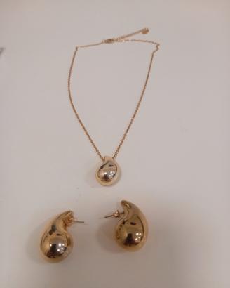 set  collana  con pendente e orecchini  goccia 