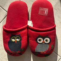 Pantofola con Gufi Natalizia n. 38