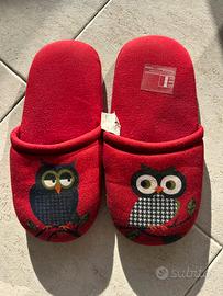 Pantofola con Gufi Natalizia n. 38