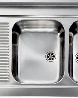 Lavello acciaio inox 120x50 cm 2 vasche