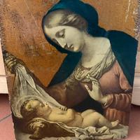 madonna con bambino su legno