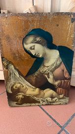madonna con bambino su legno