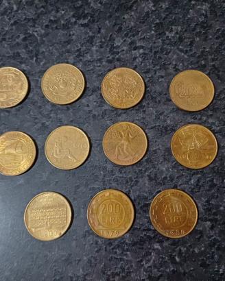 Monete da 200 lire da collezione - lotto 11 pezzi