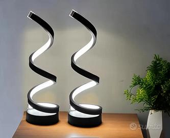 Due lampade spirale a led colore nero