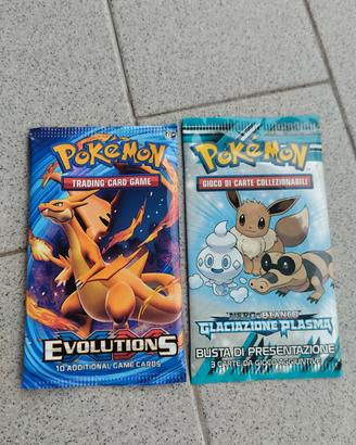 due bustine Pokemon sigillate mai aperte 