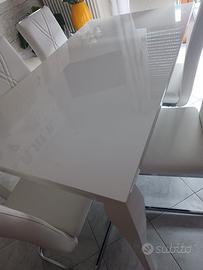tavolo da cucina bianco laccato lucido 