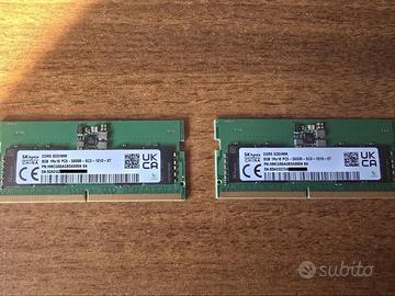 Memoria DDR5  SODIMM 5600B 16GB PC5 NUOVA
