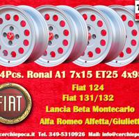 4 pz cerchi Fiat Ronal A1 7x15 ET25 4x98