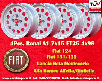 4 pz cerchi Fiat Ronal A1 7x15 ET25 4x98