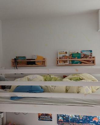 letto a soppalco in legno massello