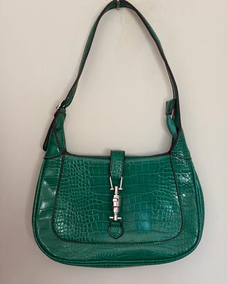 Borsa a Spalla Verde Effetto Coccodrillo 💚✨