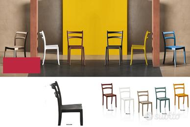 Sedia paesana tre fasce vintage esterno interno