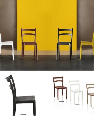 Sedia paesana tre fasce vintage esterno interno