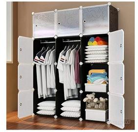 N°2- Armadio Guardaroba Modulare 12 Cubi/App.abiti