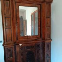Mobili antichi credenza epoca con specchio 2 pezzi