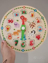 Orologio giocattolo di legno