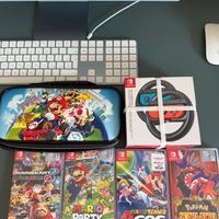 Nintendo switch, giochi, custodia, volante