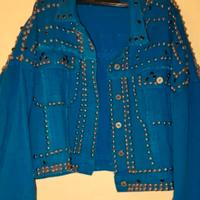 giubbotto jeans blu elettrico tg 42 