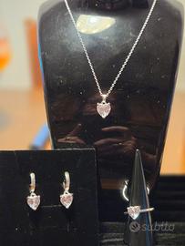 Parure di gioielli in argento 925 e zirconi 