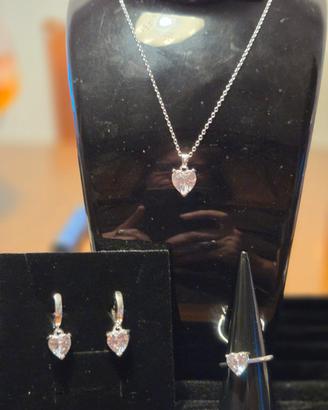 Parure di gioielli in argento 925 e zirconi 