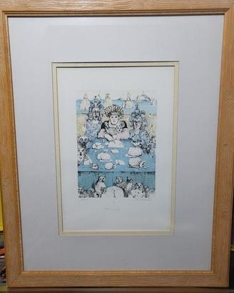 Litografia a colori di Antonio Possenti.