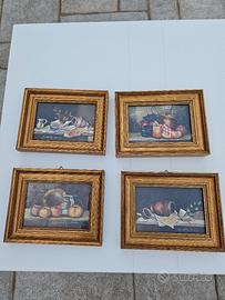 4 quadretti  20x15 natura morta 