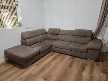 divano letto angolare con pouf contenitore 