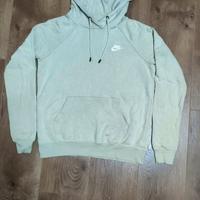 Nike Essential Hoodie – Beige Chiaro con Logo Bian