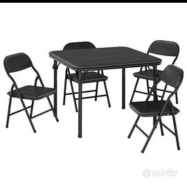 tavolo con 4 sedie per bambini alta qualità nero 