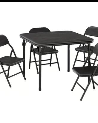tavolo con 4 sedie per bambini alta qualità nero 