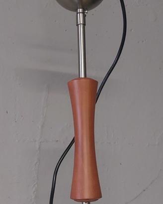 Lampadario legno /acciaio /vetro (cucina/ingresso)