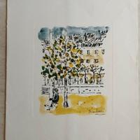 Litografia a colori di Orfeo Tamburi anni 1950-60