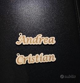 Tag Nome Personalizzato in legno