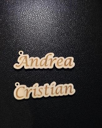 Tag Nome Personalizzato in legno