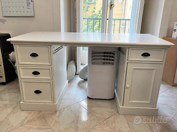 Scrivania bianca legno con cassetti