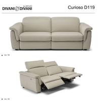 Divano grigio in pelle 3 posti Divani&Divani