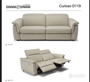 Divano grigio in pelle 3 posti Divani&Divani