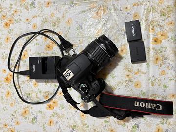 Canon 1300D + 2 batterie + obiettivo 15-55mm