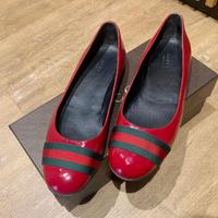 Ballerine Gucci pelle verniciata rossa