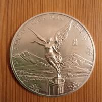 Moneta Messicana 5 Once Libertad Argento Puro