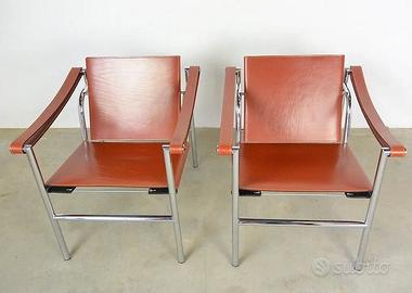 Coppia di LC1 by ALIVAR (Nuove) in cuoio cognac