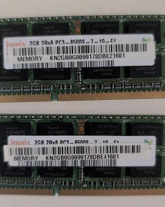 RAM 4gb ddr3 sodimm 2x2 1066mhz