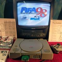 PLAYSTATION 1 SONY CONSOLE VINTAGE con ACCESSORI,