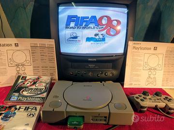 PLAYSTATION 1 SONY CONSOLE VINTAGE con ACCESSORI,