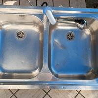 lavello più miscelatore  acciaio inox 